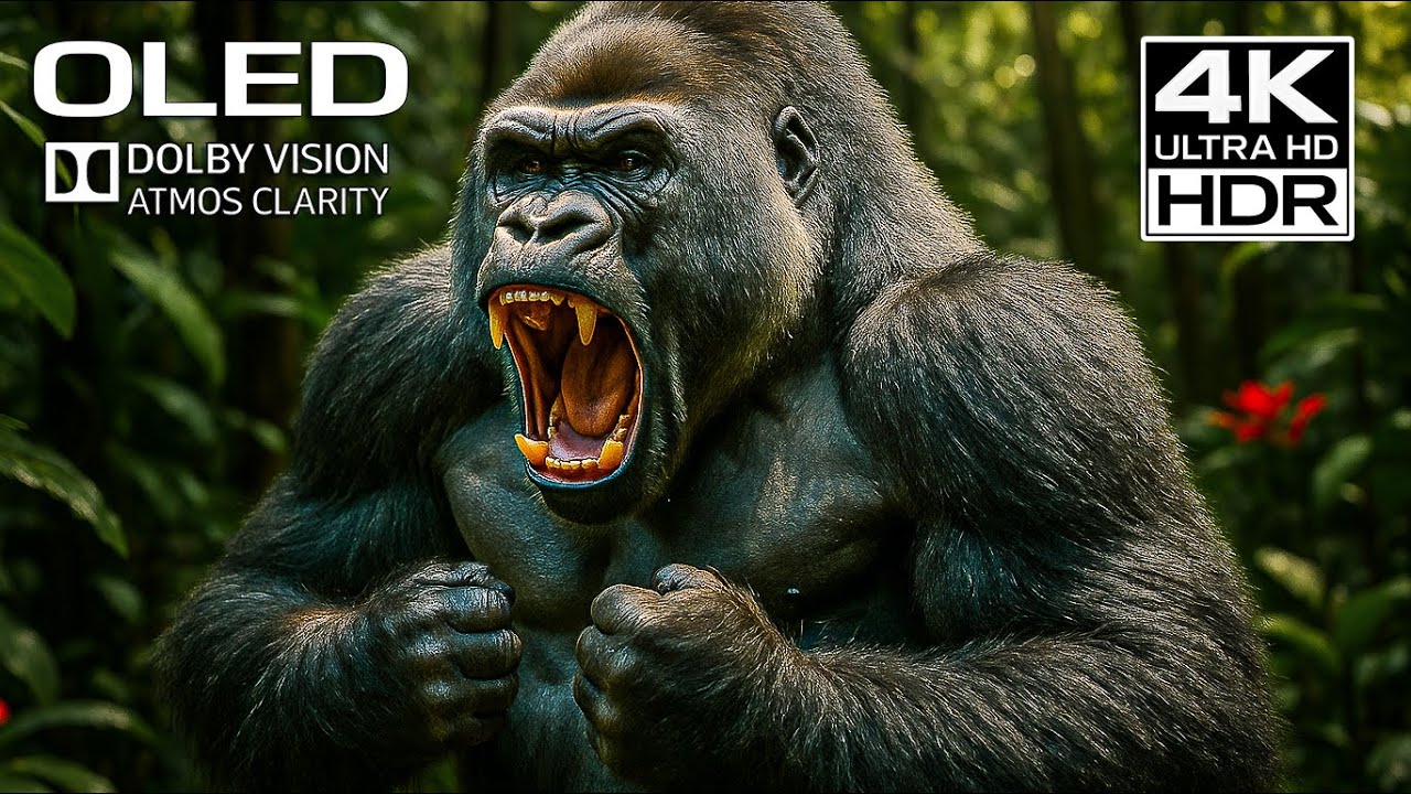 Powerful HDR Demo | Cinematic Gorilla Wildlife | 4K Ultra HD OLED Dolby Vision Atmos 60FPS