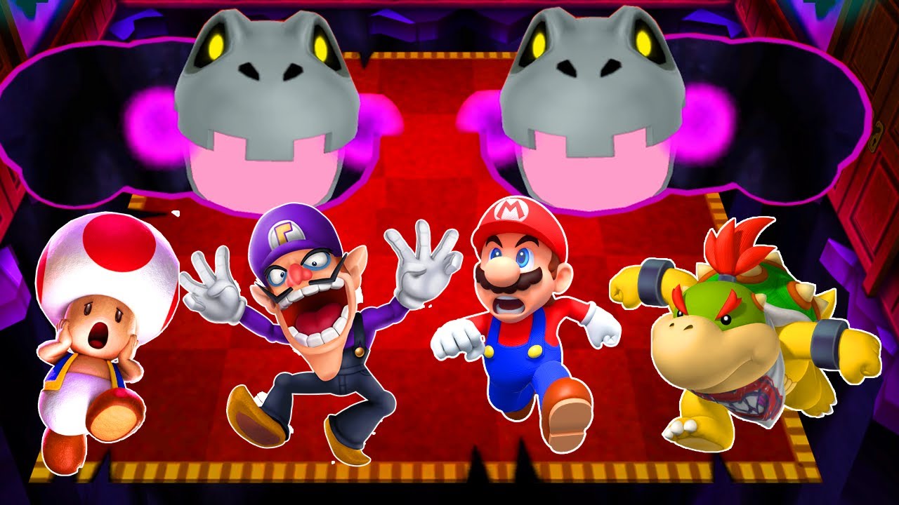 Mario Party Island Tour Minigames - Mario vs Bowser Jr. vs Toad vs Waluigi