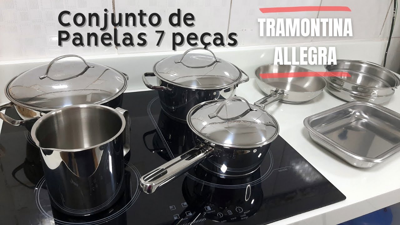 JOGO DE PANELAS INOX TRAMONTINA ALLEGRA| AcheAqui Por Naiara Diogo