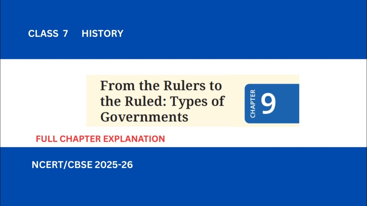 From the Rulers To Ruled : Types Of Government II CBSE Class 7 Social Science ( Civics)II CBSE 2026