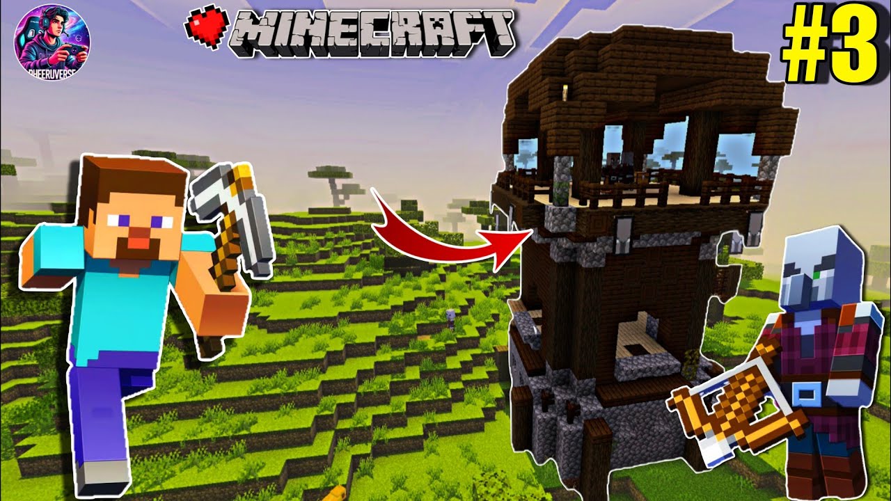 🎯DANGEROUS PILLAGER OUTPOST FOUND!😱 | MINECRAFT PE SURVIVAL SERIES IN HINDI EP #3.