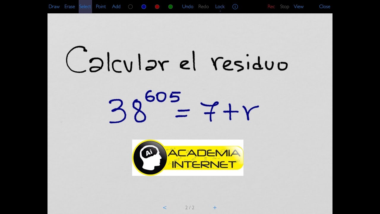 Hallar el resto de dividir 38 elevado a 605 por 7