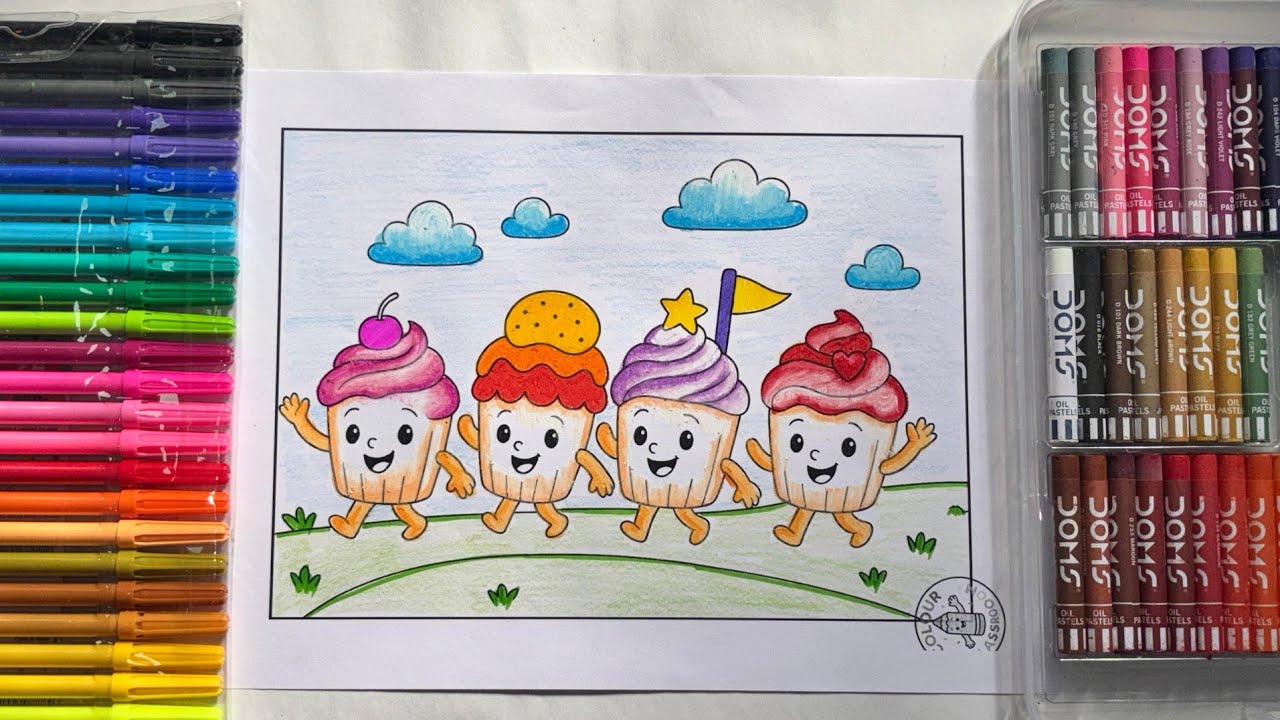 Cute Cupcake Coloring Page 🧁 | Easy Coloring for Kids & Toddlers 🎨