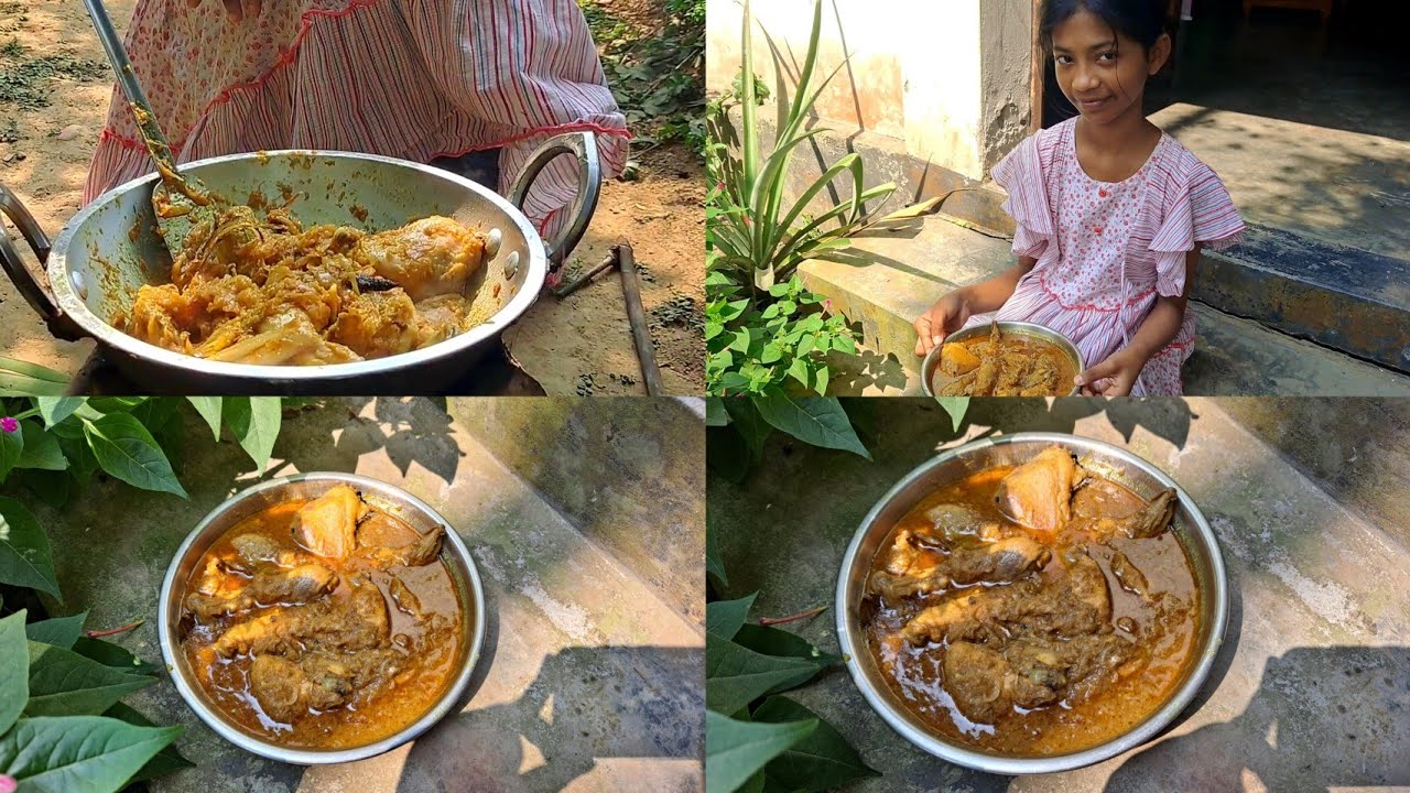 আজকে এই প্রথম মাটির চুলায় বাটা মসলায়  মুরগী রান্না করলাম। chicken ranna
