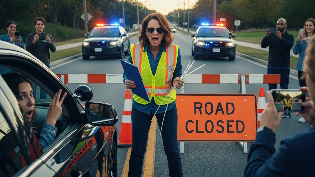 “HOA Karen BLOCKED My Street with a Fake Roadblock — Cops Arrested Her for Impersonating Police!”