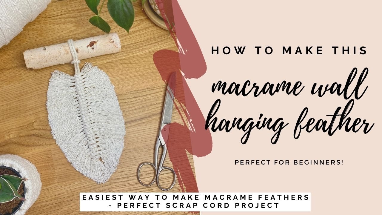 Best & easiest method to make macrame feathers | beginner DIY macrame wall hanging | boho room decor