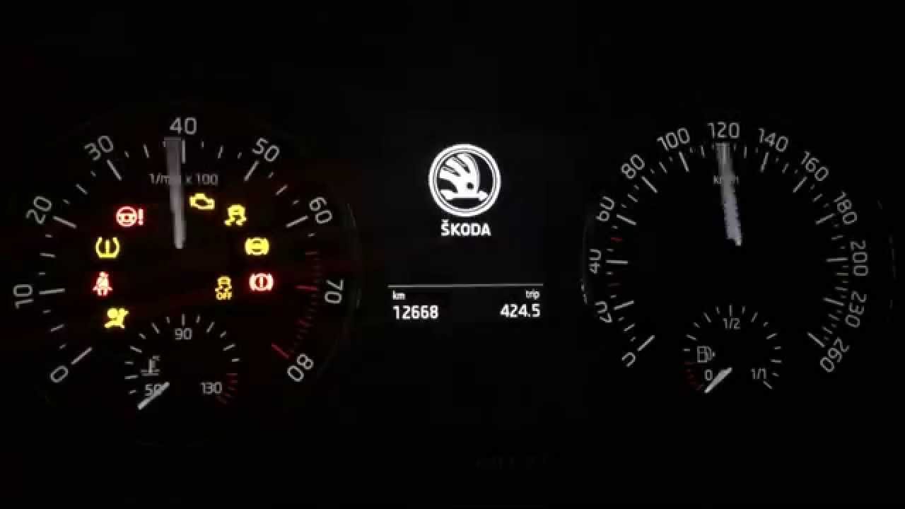 Gauge Test - Needle Sweep in Octavia 3 (5E) 1.2 TSI 77kW MY2015