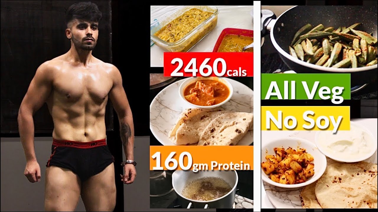 Full Day of Eating 160gm Protein(VEG) for Muscle Gain/Fat Loss {NO SOY USED}