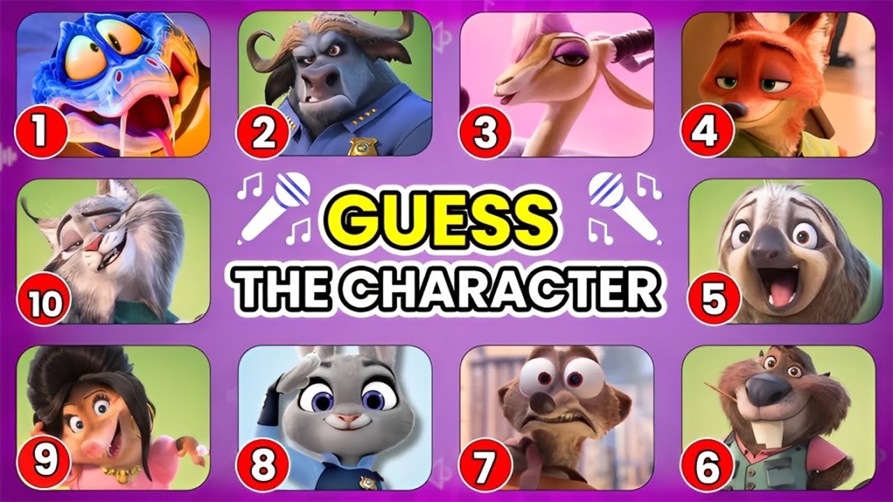 Guess the Movie Characters by the Song and Voice | Judy🐰Nick🦊Gary🐍Flash🦥~ Ultimate Zootopia Quiz