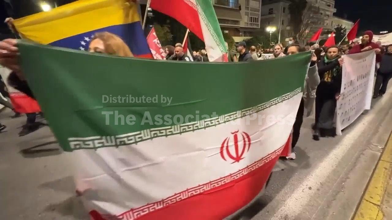 Thousands march to US Embassy in Athens to protest ongoing attacks on Iran