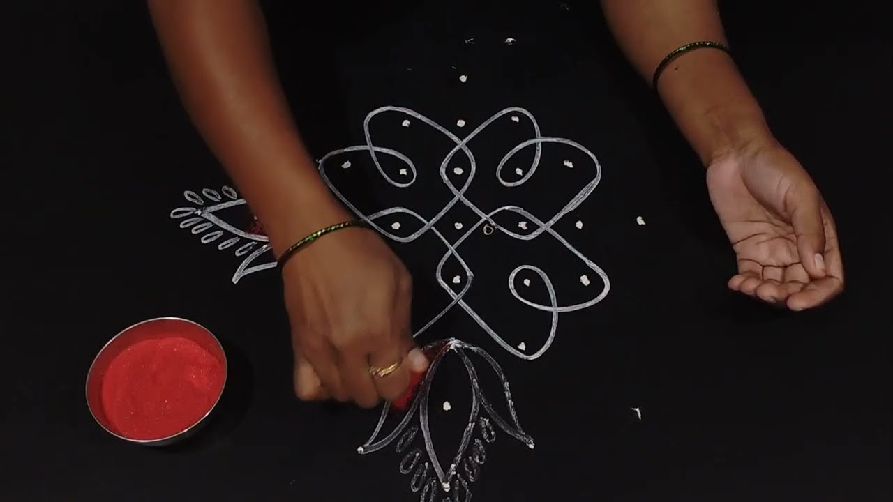 Simple&easy rangoli designs,Muggulu with dots, Daily kolam& rangoli,Sikku kolam& rangoli.
