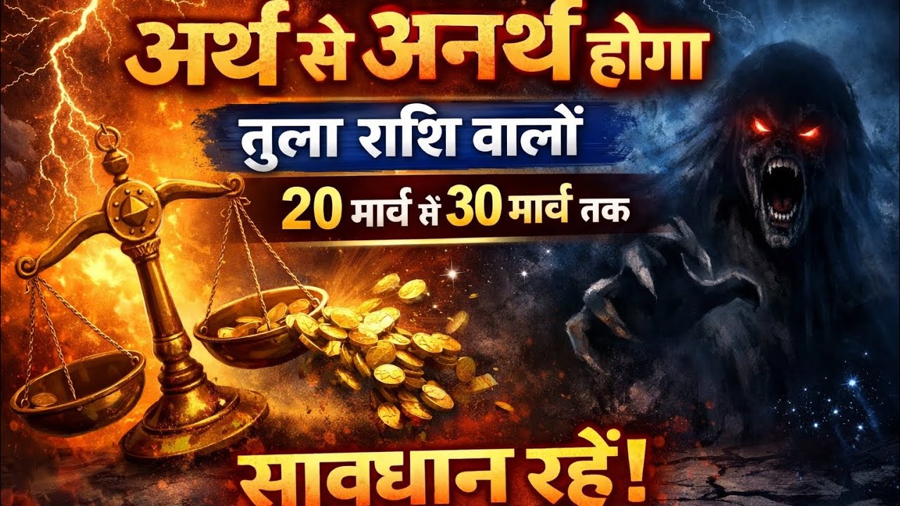 तुला राशि वालों सावधान! 20 मार्च से 30 मार्च तक पैसा बनेगा परेशानी का कारण | बड़ा संकेत