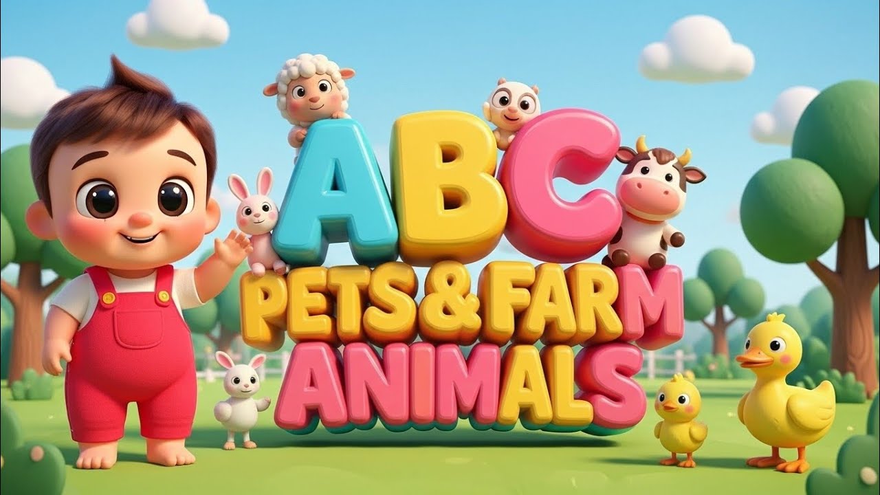 ABC Pets & Farm Animals Song 🐾 | A to Z Alphabet for Kids | Baby Learning Video