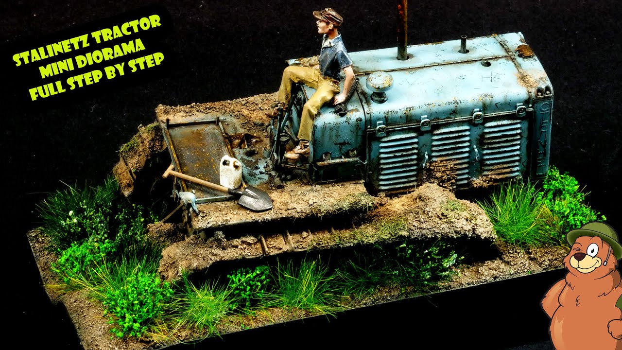 Stalinetz tractor mini diorama FULL TUTORIAL RUSTY VEHICLE