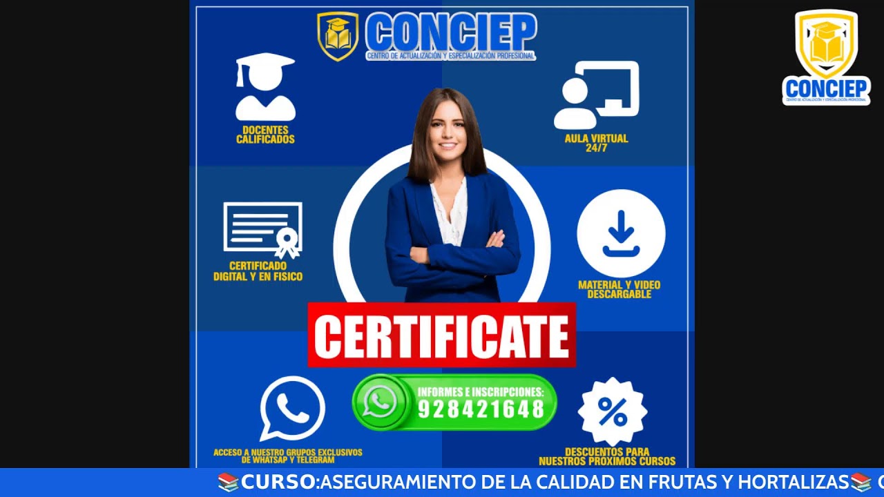 📚𝗖𝗨𝗥𝗦𝗢:ASEGURAMIENTO DE LA CALIDAD EN FRUTAS Y HORTALIZAS📚