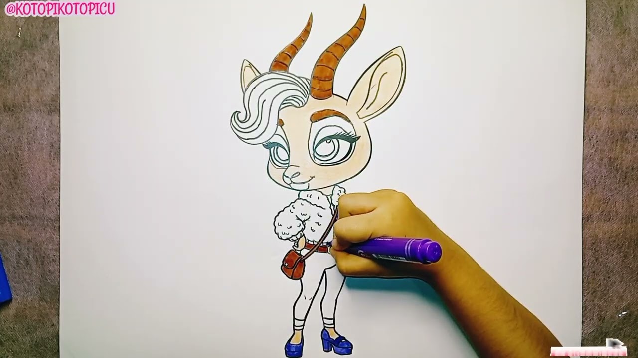 Coloreando a Gazelle de Zootopia 🎨🐾 | Video relajante  🌈 #zootopia #zootopia2 #gazelle #shakira 
