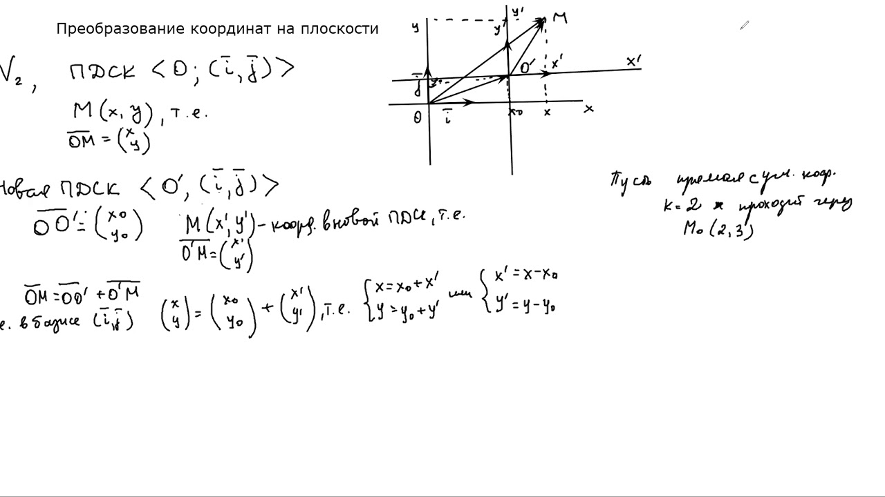 Преобразование координат на плоскости