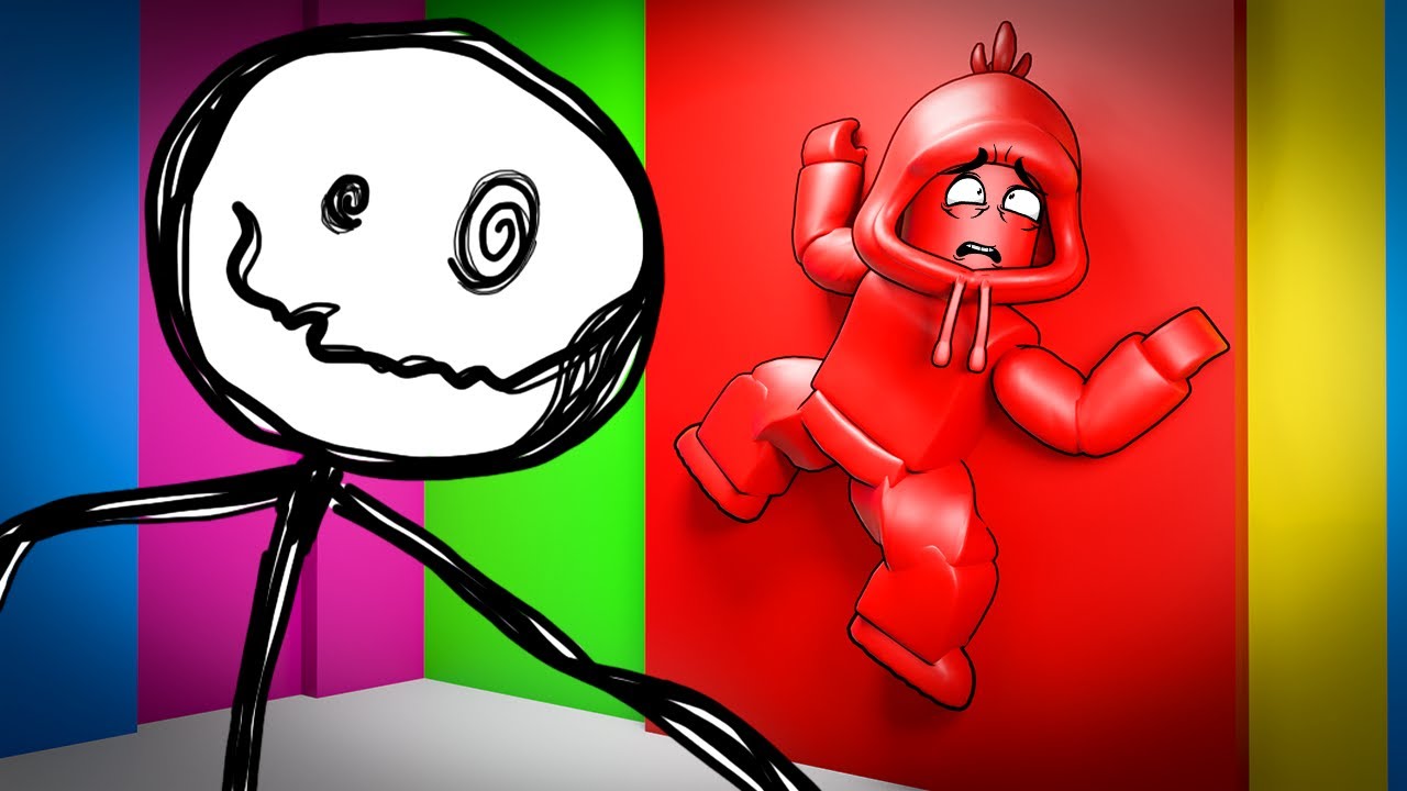Jadi Warna Merah dan Bersembunyi Dari Monster Stickman!