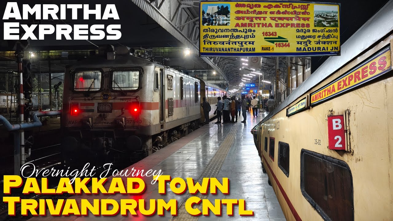 Sleepless journey from Palakkad Town to Thiruvananthapuram on the 16344 Amrita Express Train