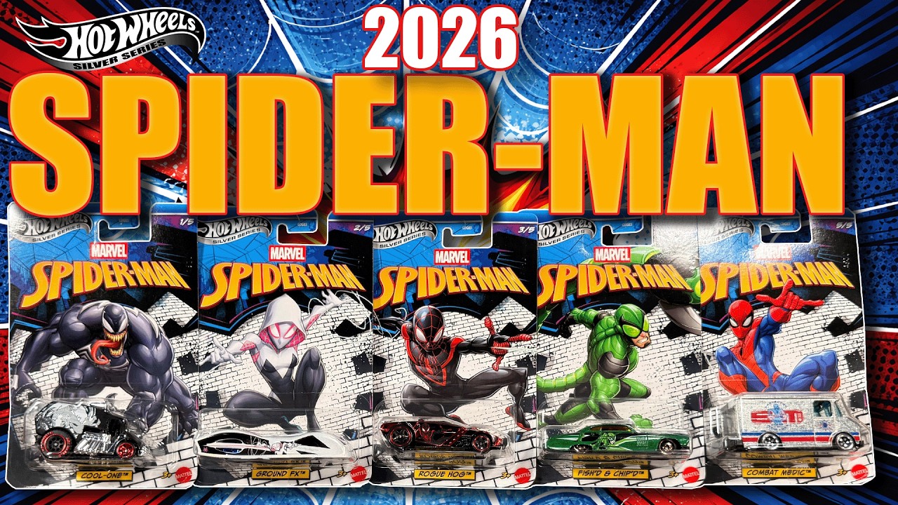 Распаковка серии Hot Wheels SPIDER-MAN 2026 года &mdash; первый взгляд!