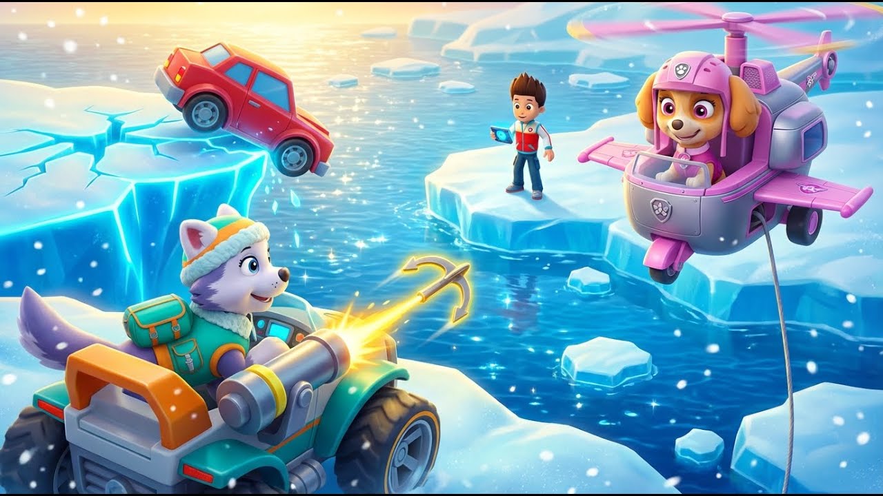 PAW Patrol: Rescue Wheels – The Frozen Fjord Rescue! ❄️🛞 | High-Power Winch Lift & Icy Mountain Save