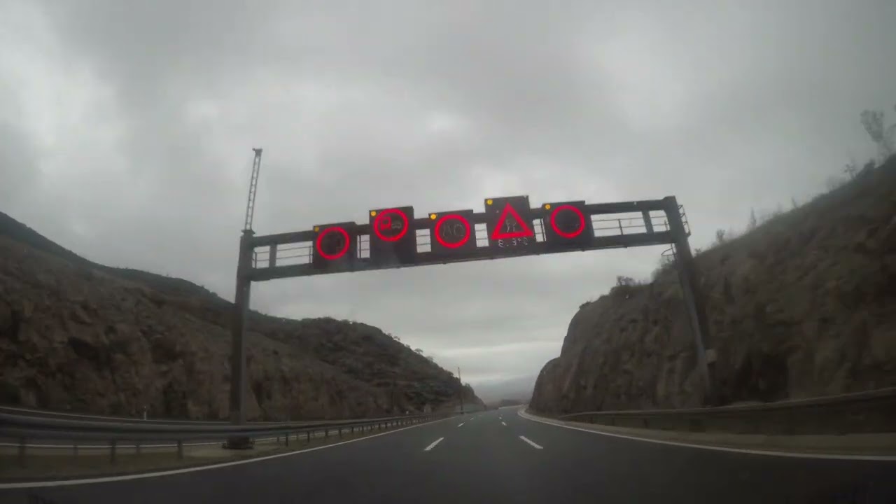 Driving Towards Zadar - Maslenica Bridge - Croatia / Winter