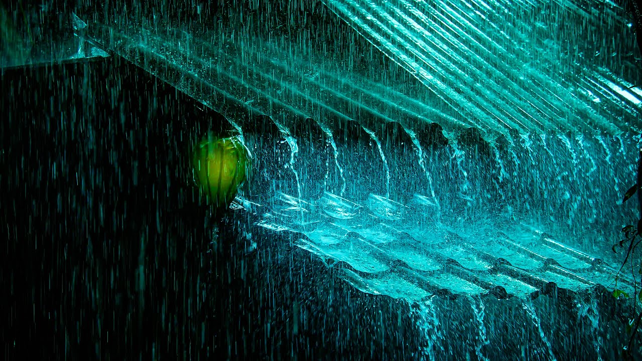 Step into Deep Sleep in 3 Minutes with Heavy Rain & Dense Thunder on a Tin Roof in Forest at Night