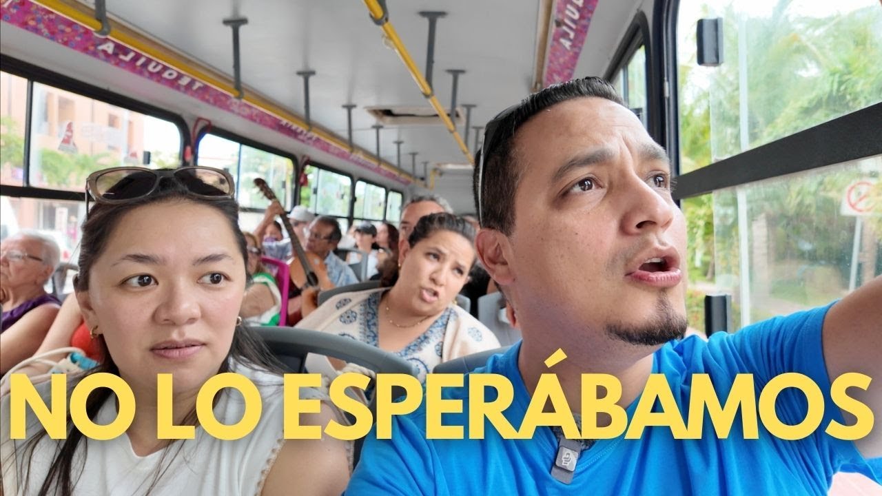 Viajando por primera vez en Bus de transporte Público en Cancún.