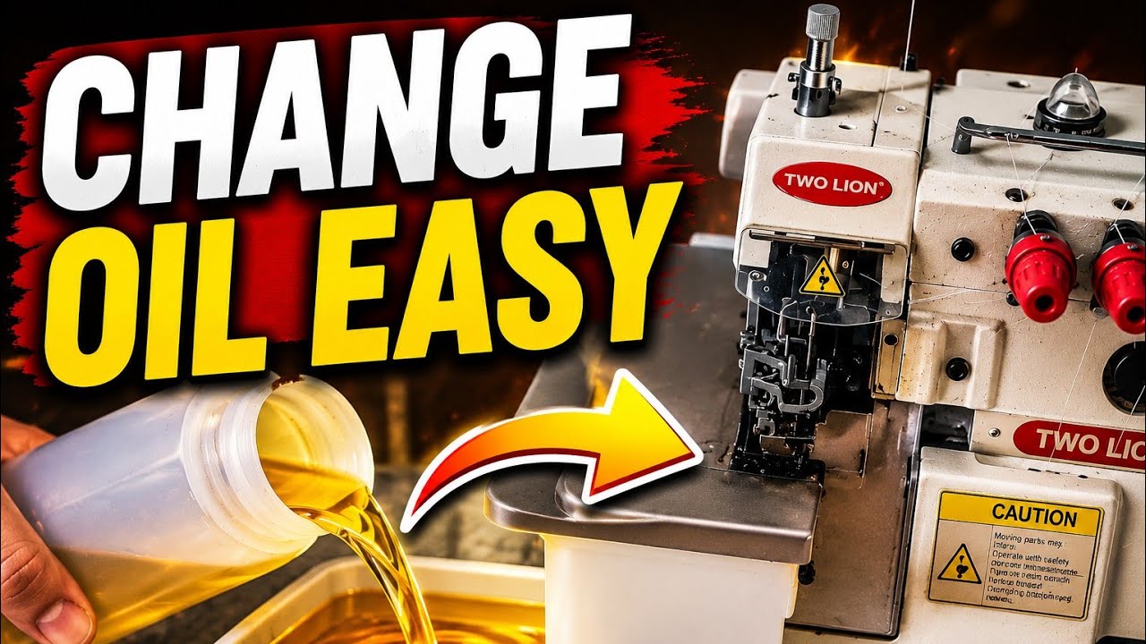 How to Change Oil and clean an Industrial Overlock Machine (Step by Step)