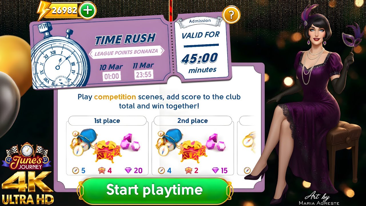 JUNE'S JOURNEY 10 MARCH 2026 TIME RUSH ( League Points Bonanza ) COMPETITION [4K UHD 60FPS]