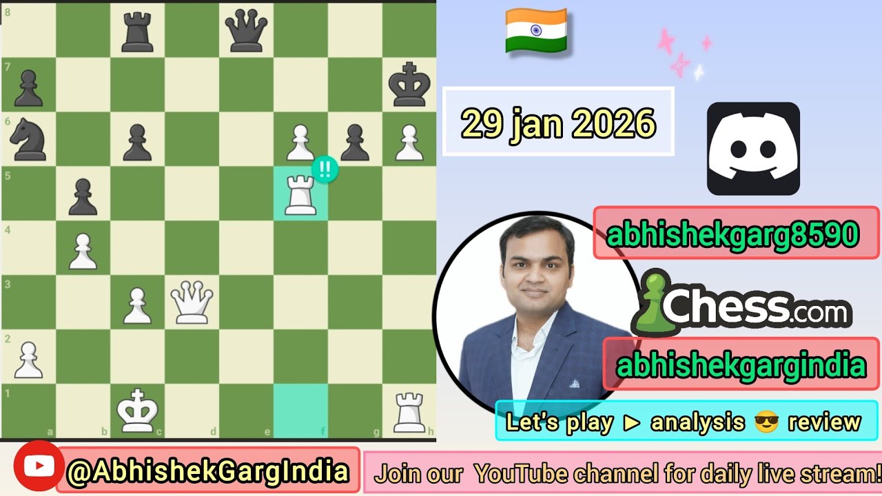 Abhishek Garg - The stalion 2026 join me for chess Live Stream CHESS PLAY SELF 29-01-2026.