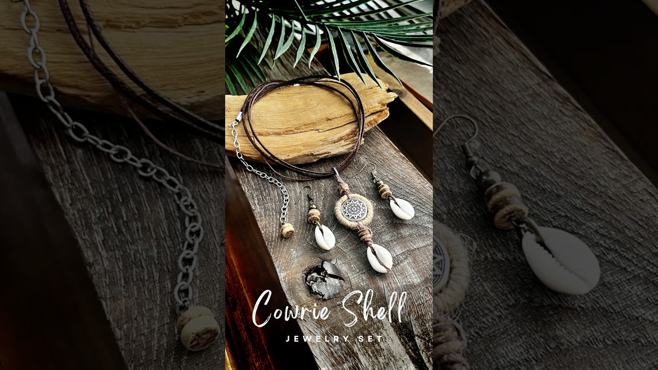 Nature's Elegance: Cowrie Shell Jewelry Set - Handcrafted Beauty