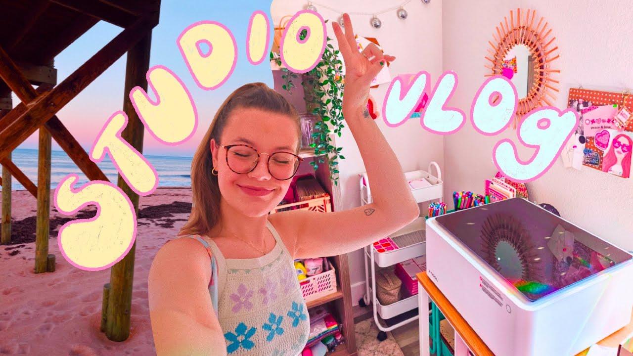 I got a Laser Cutter ☻ DIY logo sign + wholesale punch needle orders! ☻✿ Studio Vlog