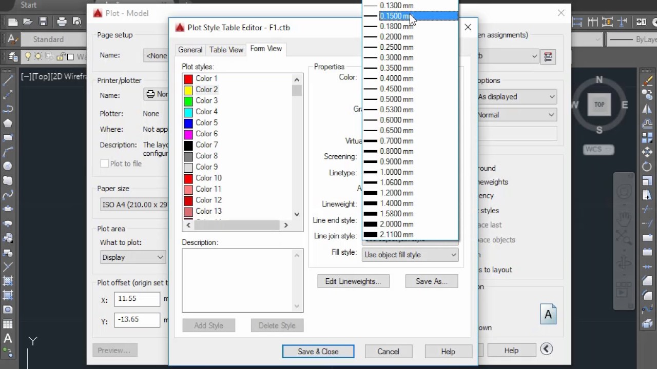 pen assignment in autocad