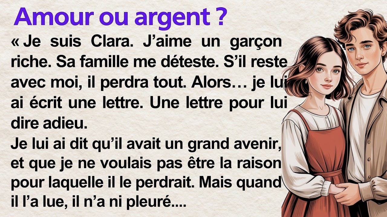 Love or Money 💔 | Learn French With Simple Story (A1&ndash;A2) | French Reading Practice