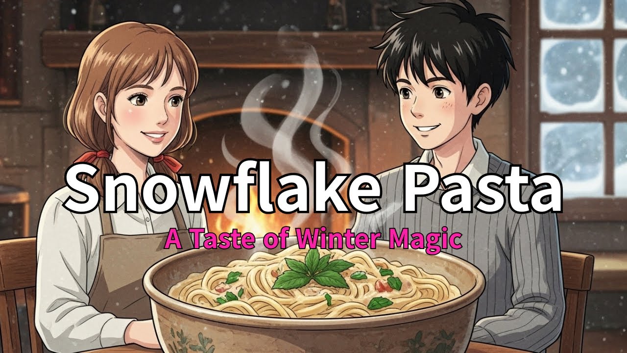 [ASMR] Ghibli Style | Making 'Snowflake Pasta' on a Cozy Winter Night 🍝❄️