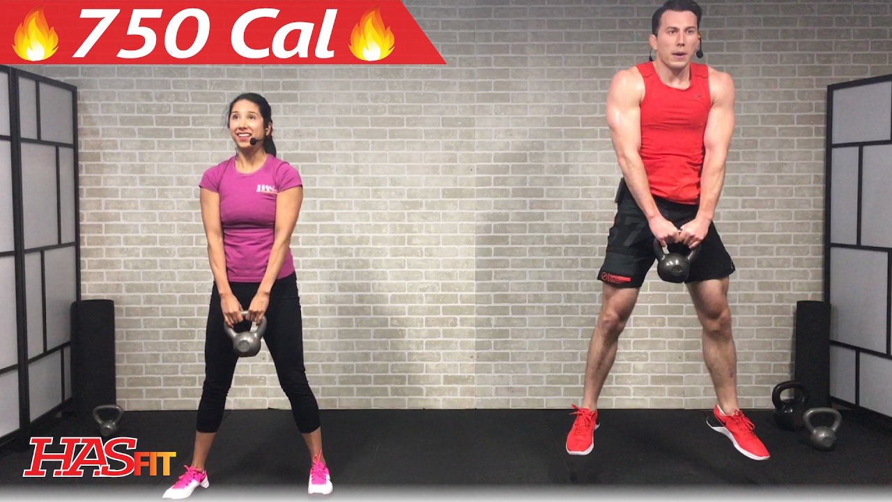 45 Min HIIT Kettlebell Workouts for Fat Loss & Strength - Kettlebell Workout Training Exercises