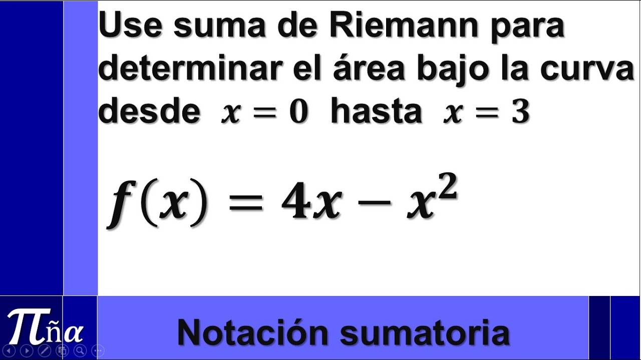 Área bajo la curva usando Sumas de Riemann (ejemplo 1)