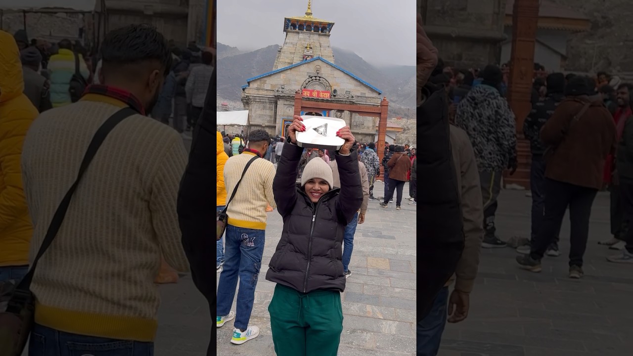 Unboxing Diamond Play Button at Kedarnath🙏 #imkavy #youtubeshorts #youtube