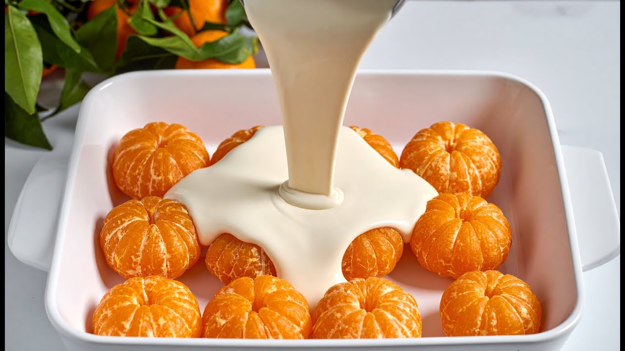 Neujahrsdessert mit Mandarinen in nur 10 Minuten! Nur wenige Zutaten!