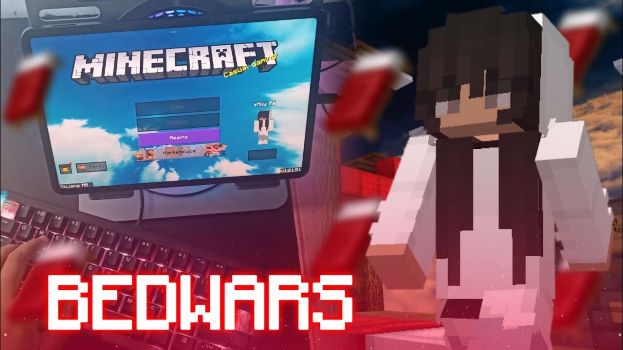 Jogando No novo Bedwars da Cubecraft no Mobilador - Minecraft bedrock