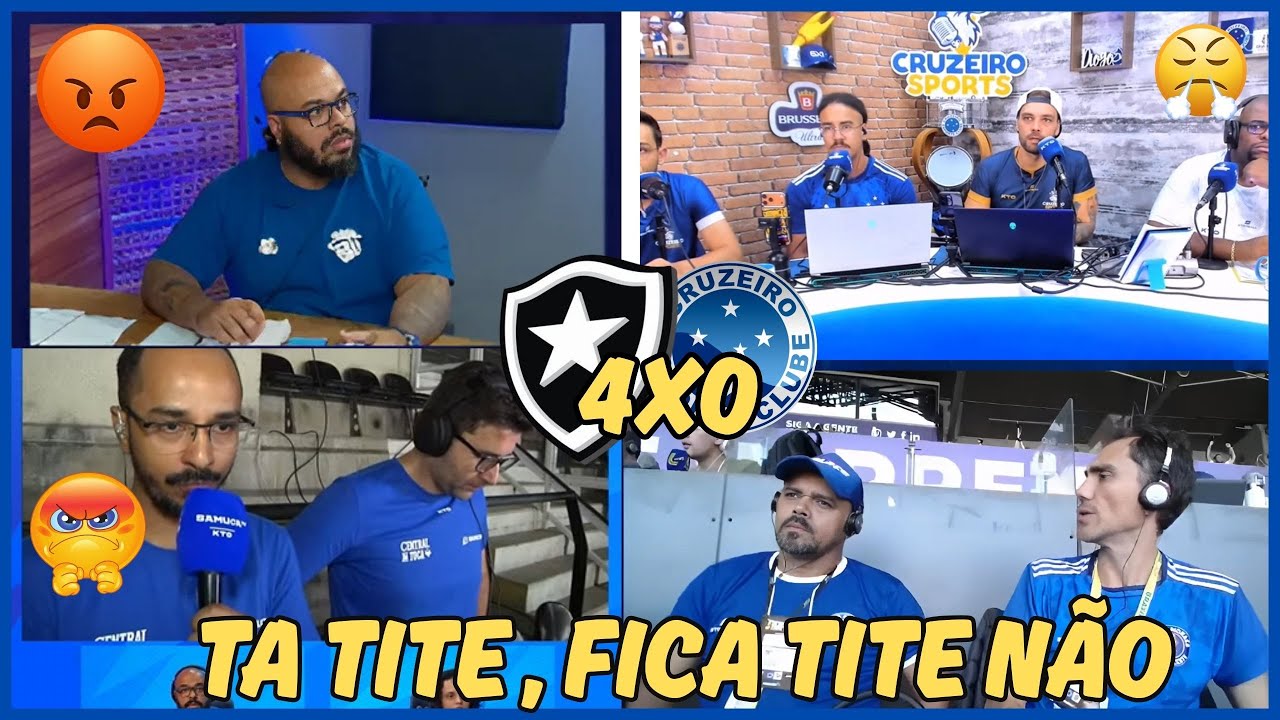 REAÇÕES CRUZEIRENSES  REVOLTADOS COM A GOLEADA PARA O BOTAFOGO I TÁ TITE, FICA TITE NÃOOO
