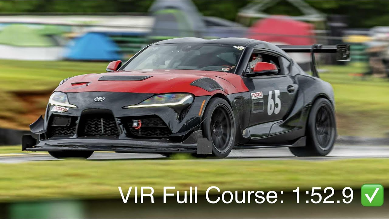 1:52.9 in a street legal Supra at VIR (with rain!)
