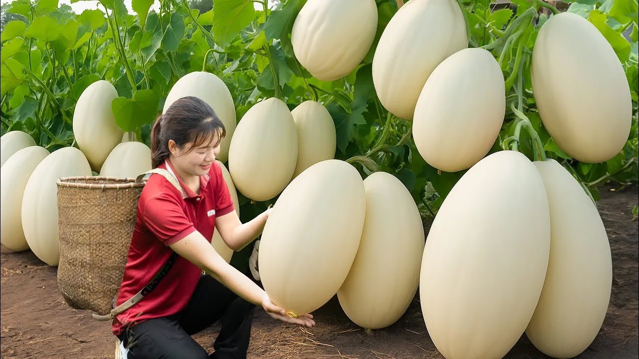 Harvesting Giant Asian Pickling Melon & Purple Sticky Rice – 100-Year-Old Village Recipe!