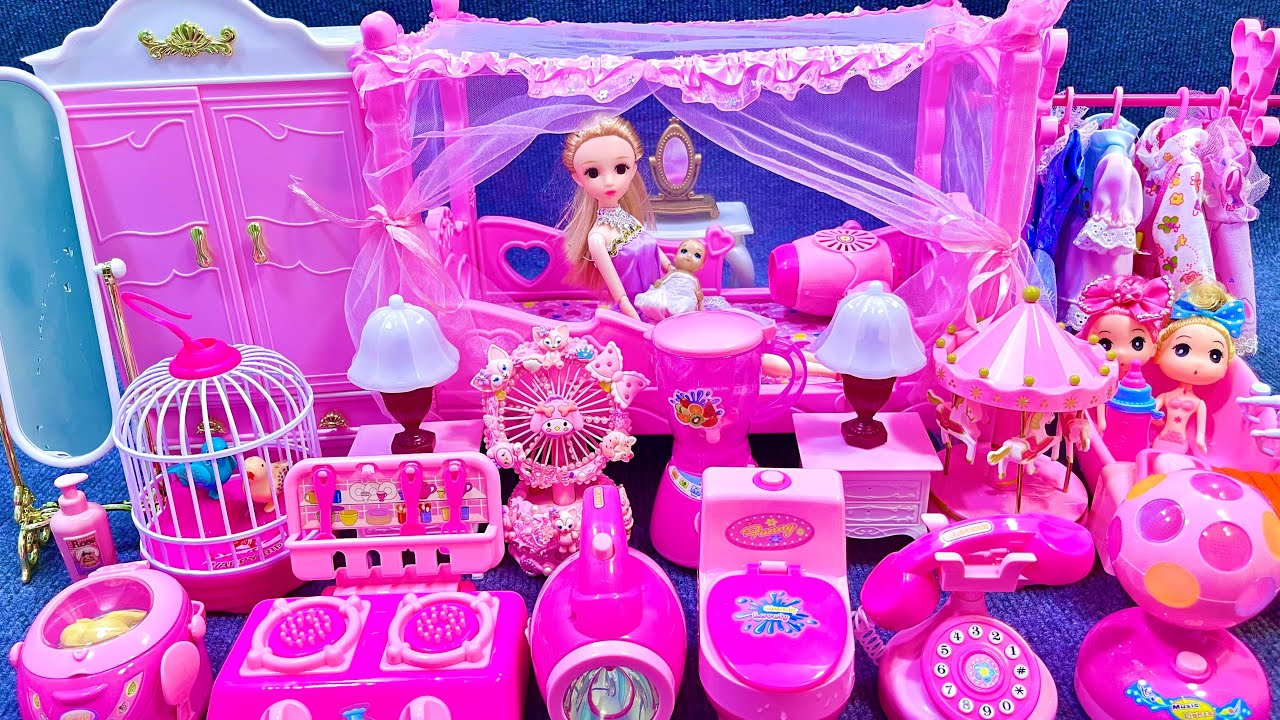 20 Minutes Satisfying with Unboxing Barbie Princess Cozy Bedroom Dress Up Play Set Review Toys ASMR