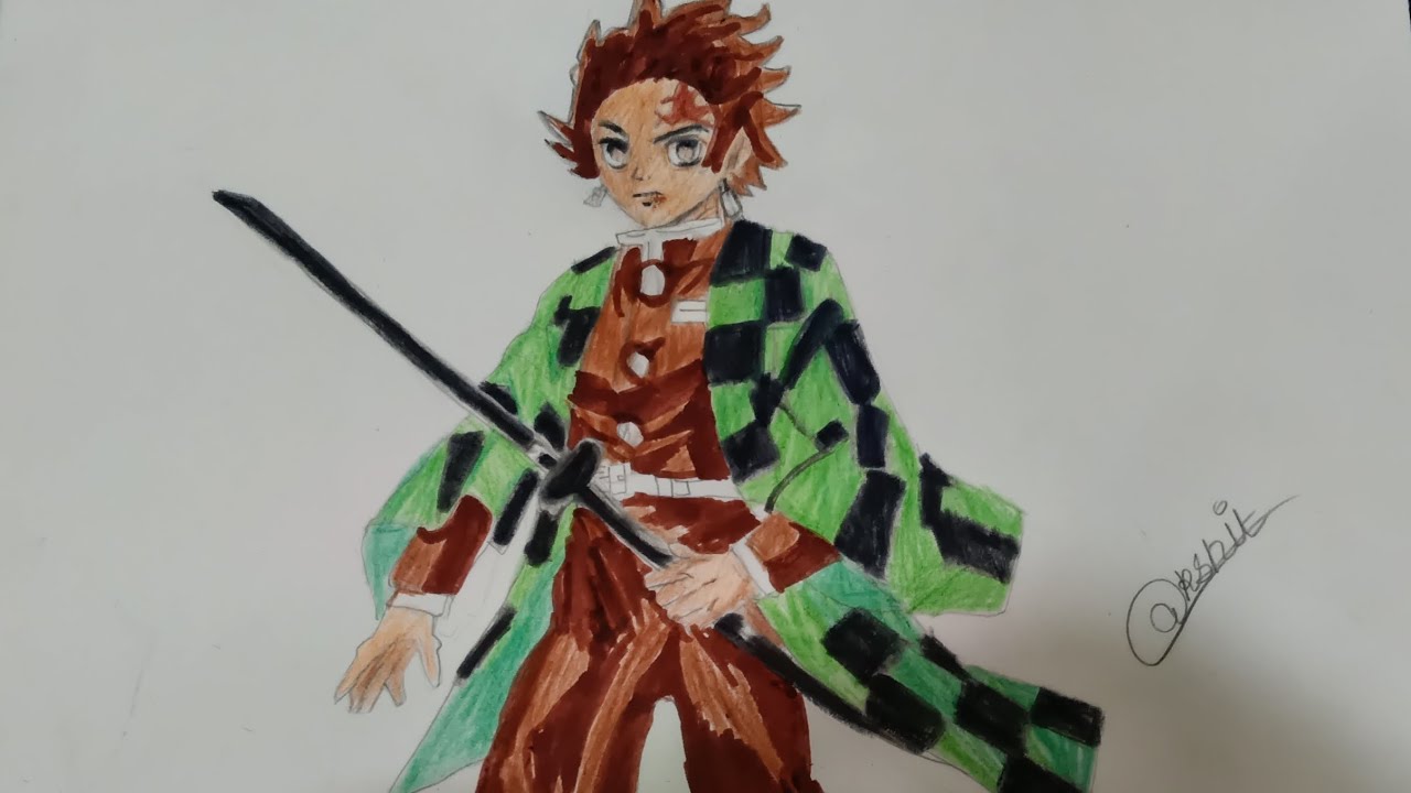 Demon slayer Tanjiro Kamado #art #videos #viral 