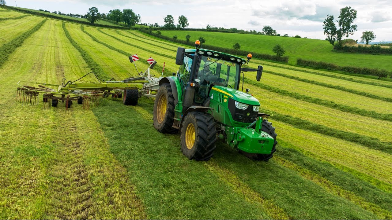 Drifting and Raking | John Deere 6130R | Claas Liner 3600
