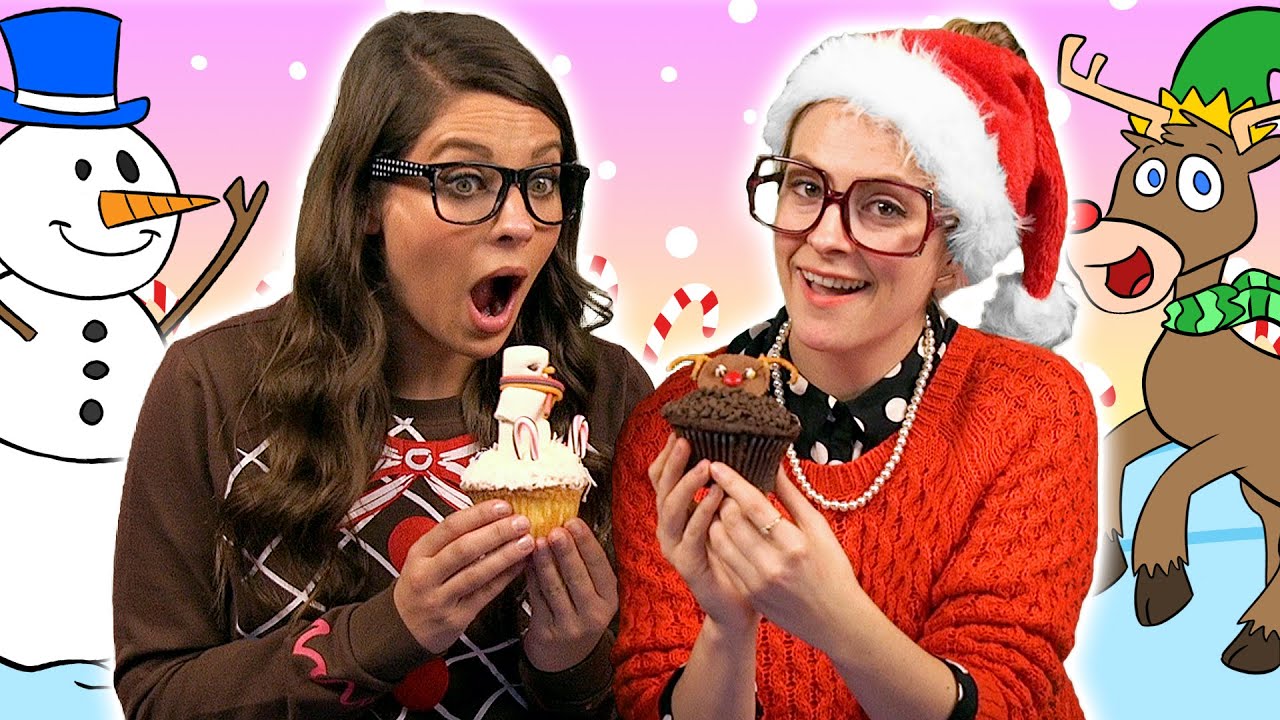Holiday Reindeer & Snowman Cupcakes w/ Ms. Booksy & Crafty Carol | Cool School Cupcake Decorating