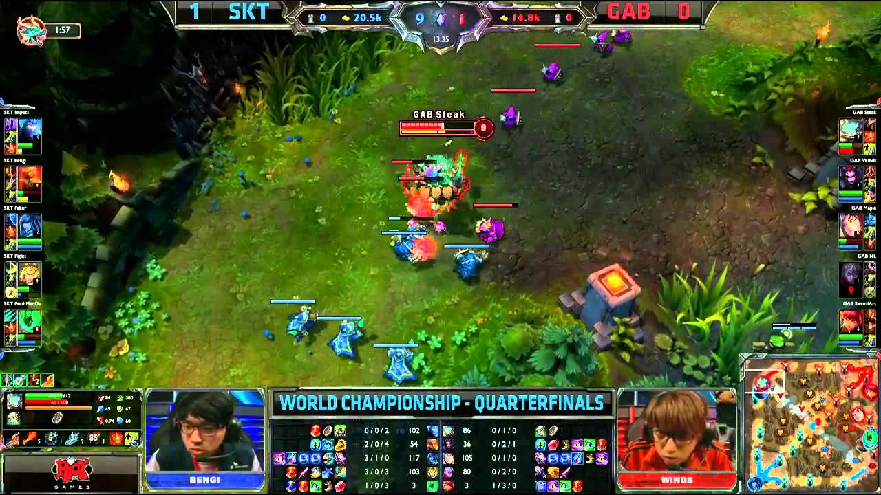 Gamania Bears vs SKT T1 Game 2 - S3 WC Quarterfinals- GAB vs SKTT1