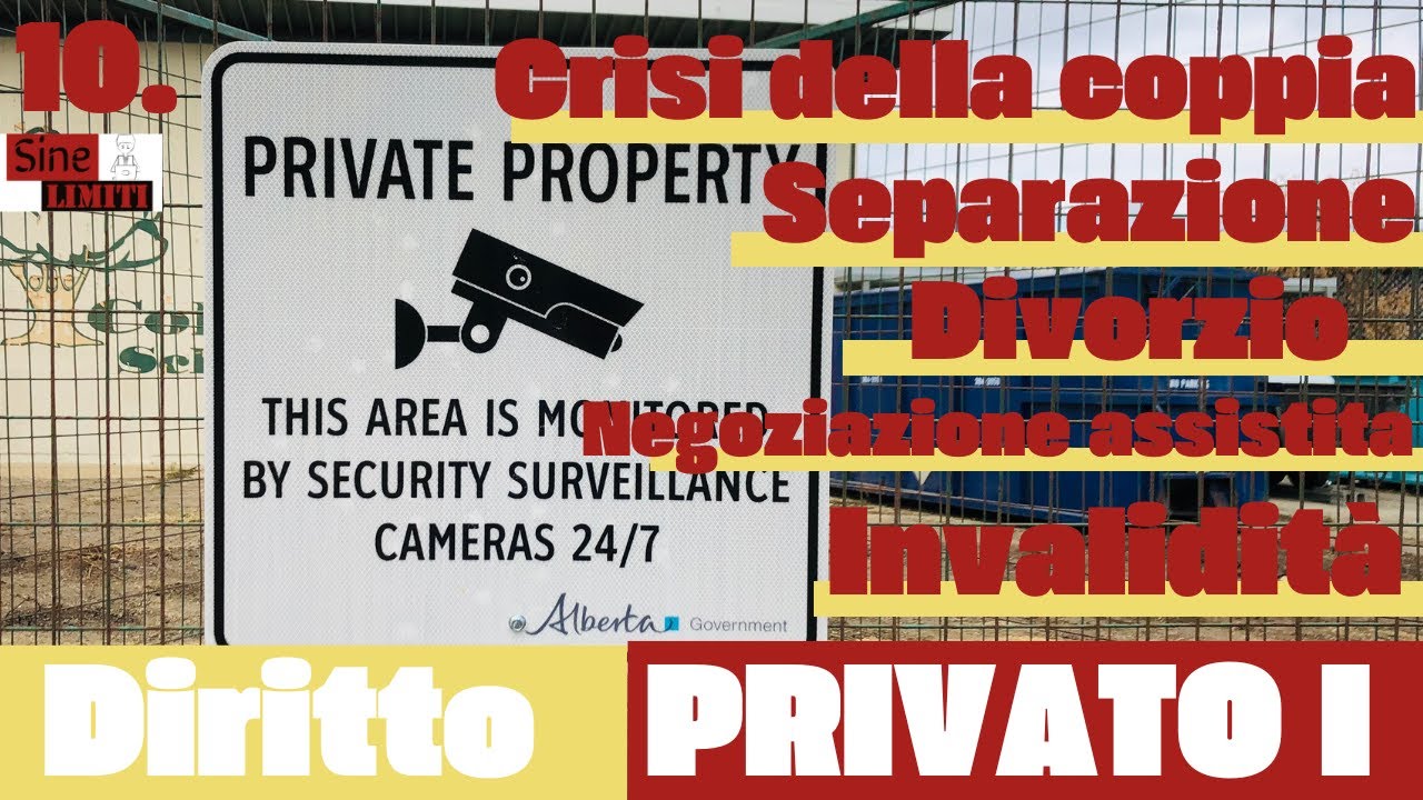 Diritto Privato I | 10 | Crisi di coppia, separazione e divorzio (e nuove modalità), invalidità.